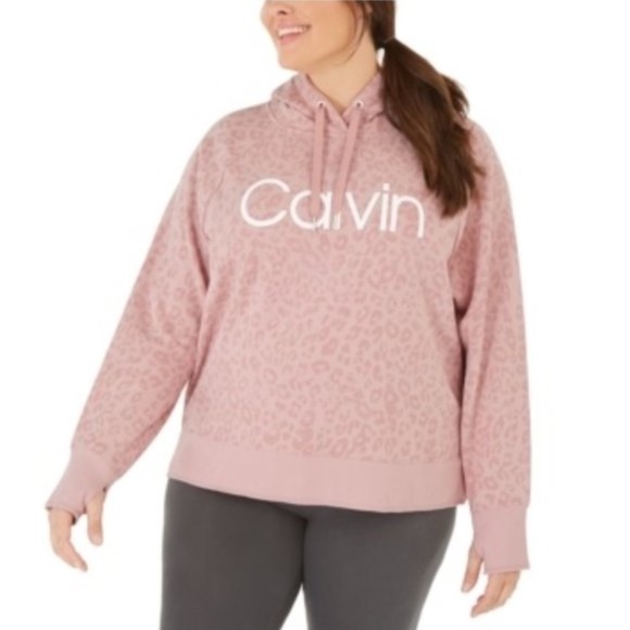 Calvin Klein Performance Plus Size Animal-Print Sweatshirt - Picture 1 of 7